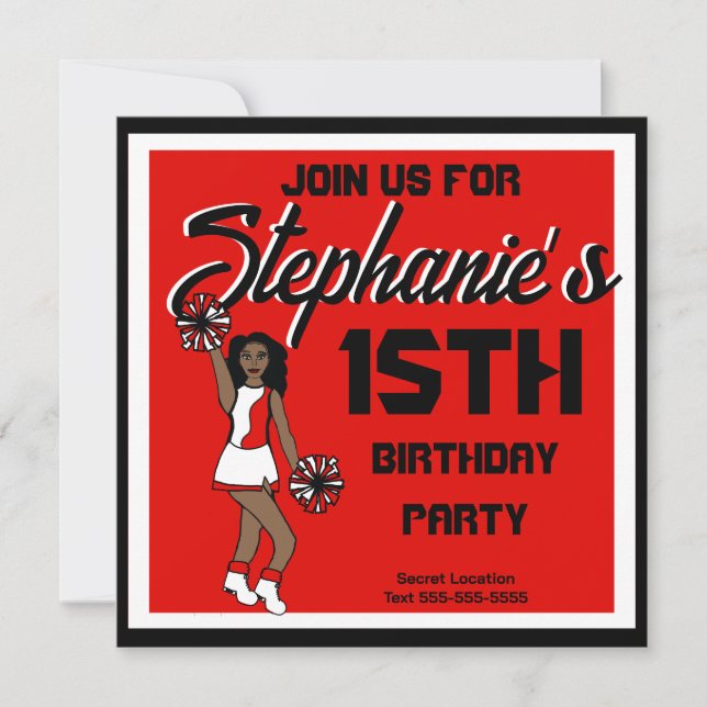 Red Cheer #1 Invitation (Front)