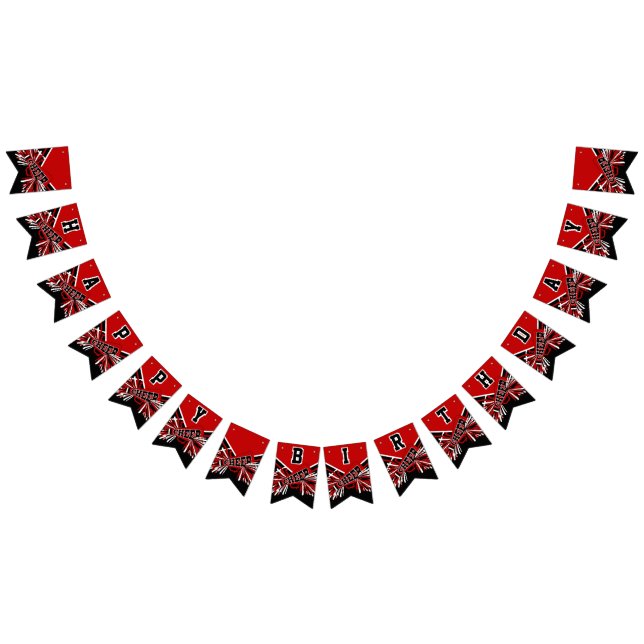 Red Cheerleader Birthday Bunting (All)