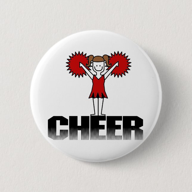 Red Cheerleader T-shirts and Gifts 6 Cm Round Badge (Front)