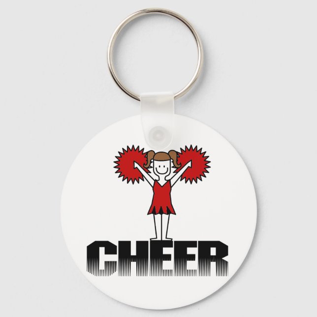 Red Cheerleader T-shirts and Gifts Key Ring (Front)