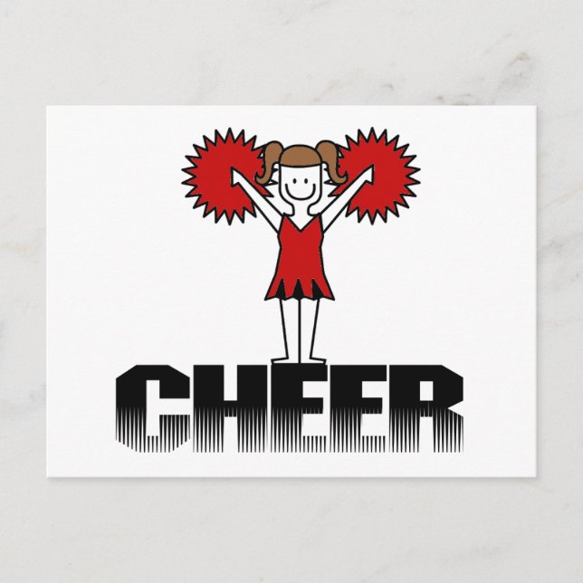 Red Cheerleader T-shirts and Gifts Postcard (Front)