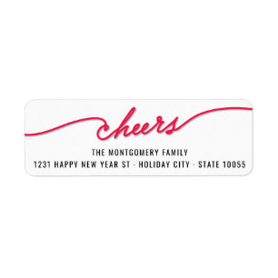 Red Cheers Calligraphy Script Holiday Address