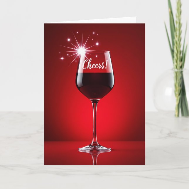Red Cheers Celebration Card (Front)