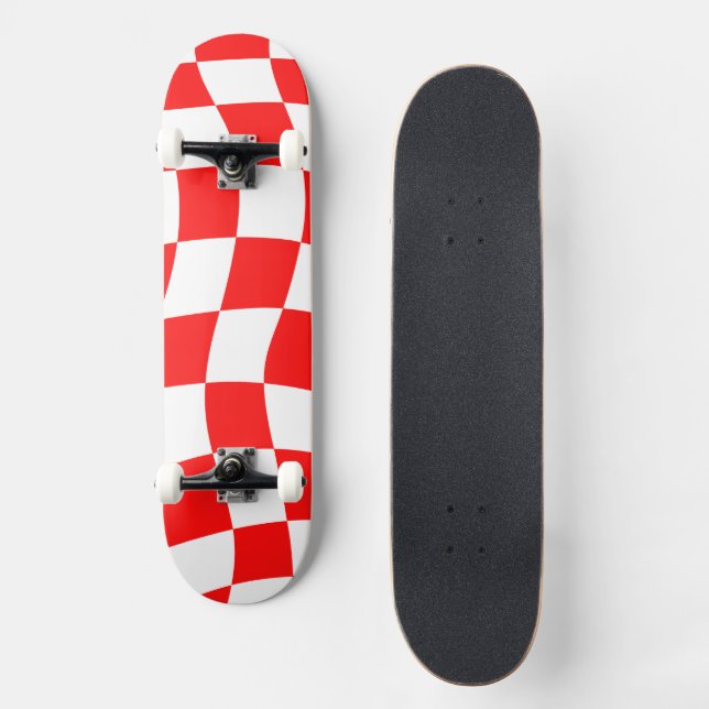 Red Chequerboard Skateboard (Front)