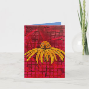Red Chequered coneflower note card