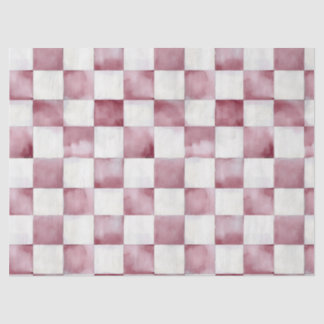 Red Chequered Decorative Tissue Wrap Paper