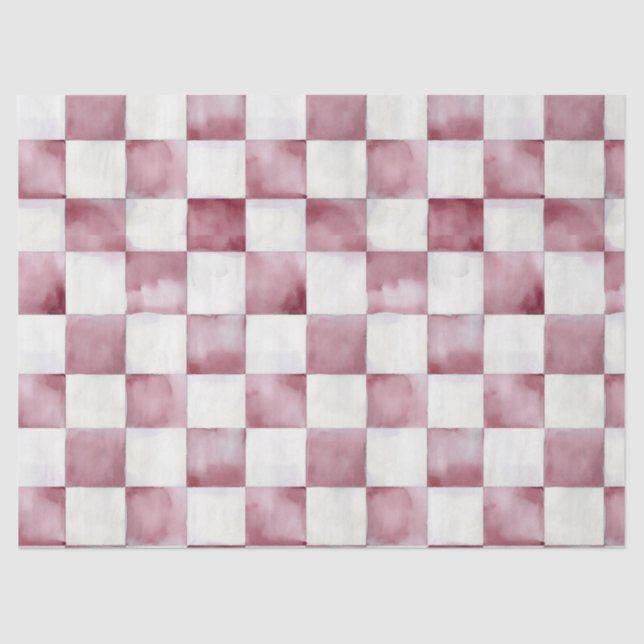 Red Chequered Decorative Tissue Wrap Paper (Front)