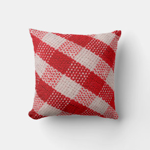 Red chequered fabric tablecloth pattern texture ba cushion