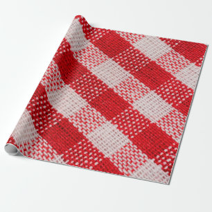Red chequered fabric tablecloth pattern texture ba wrapping paper