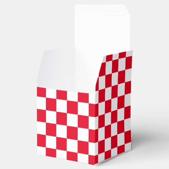 Red Chequered Favour Box (Opened)