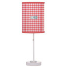 Red chequered lamp with initial