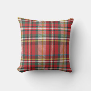 Red Chequered Plaid Rustic Grandma Holiday Cushion