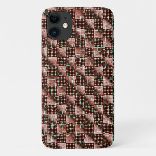 Red chequered squares subjected to weird mosaic iPhone 11 case