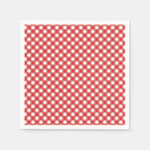 Red Chequered Summer BBQ Party Napkin