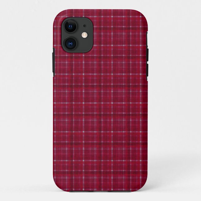 Red Chequered Tartan Case-Mate iPhone Case (Back)