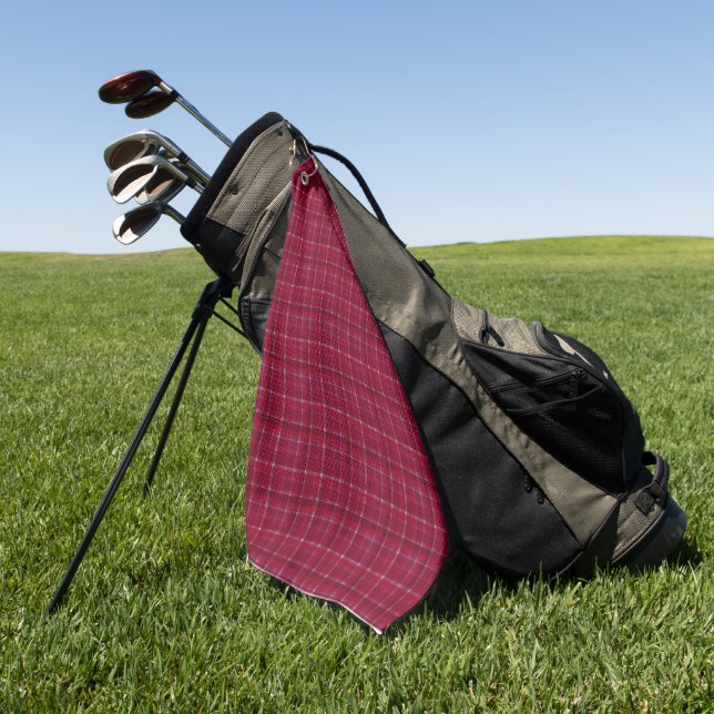 Red Chequered Tartan Golf Towel (Green)