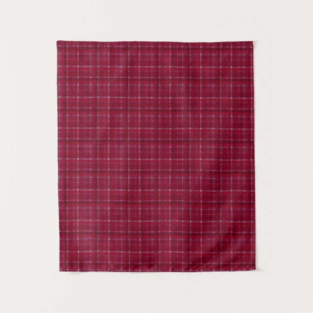 Red Chequered Tartan Tapestry (Front)