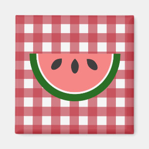 Red Chequered Watermelon Magnet