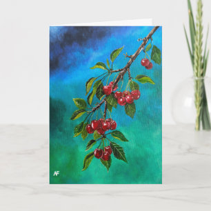Red Cherries at Summer Dawn Painting by Alfred Fox Card