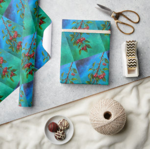Red Cherries at Summer Dawn Painting by Alfred Fox Wrapping Paper