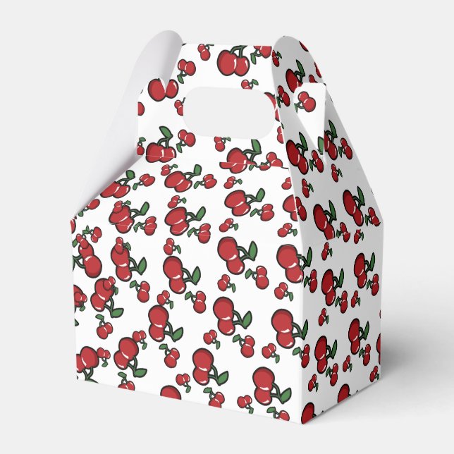 Red Cherries Birthday Party Favour Favour Box (Front Side)