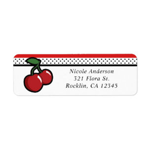Red Cherries Black & White Custom Invitation Card
