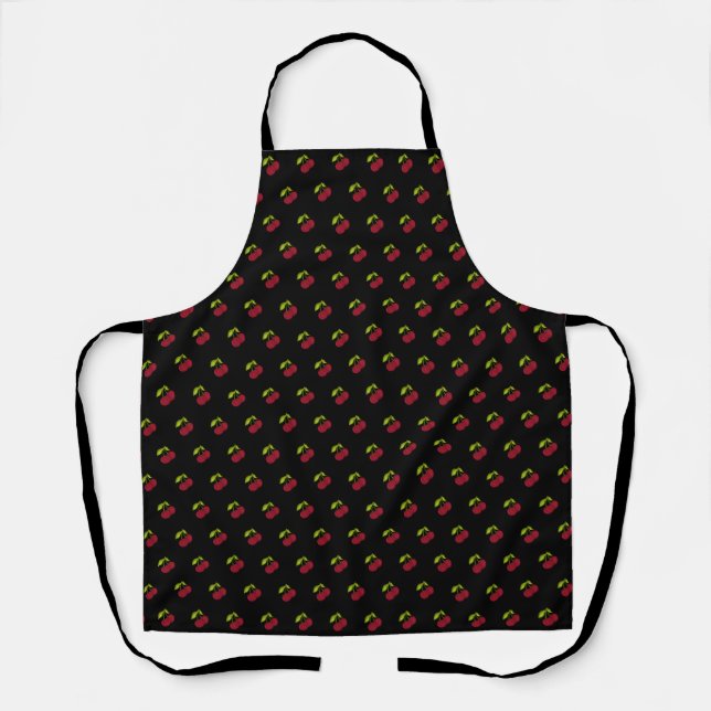 Red Cherries Chef’s Kitchen Medium Size Apron (Front)