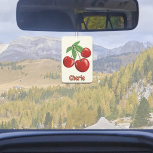 Red Cherries Design Personalised Car Air Freshener