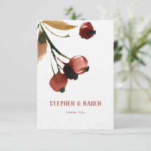 Red Cherries Elegant Wedding Thank You Card