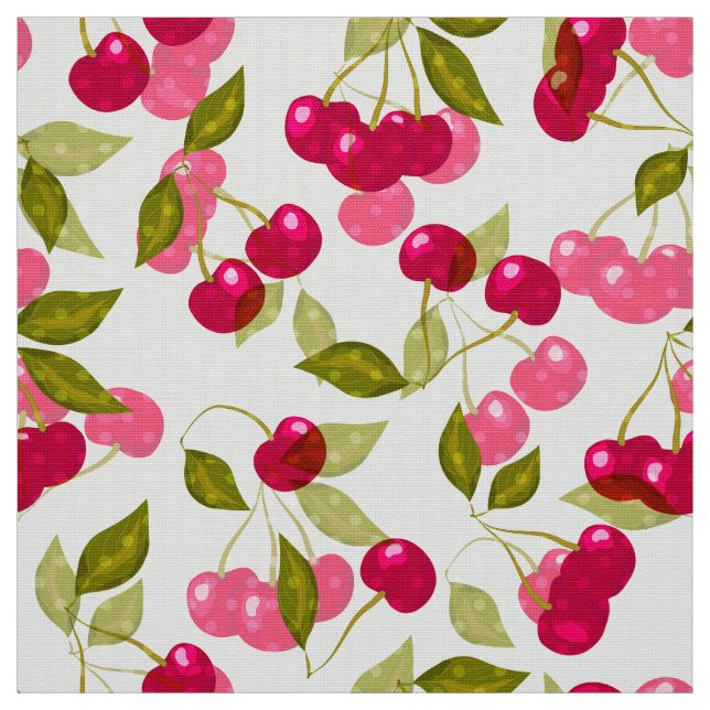 Red cherries fabric (Swatch)