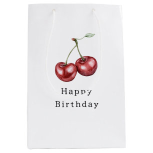 Red Cherries Fruit Birthday Medium Gift Bag