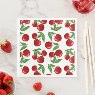 Red Cherries Graphic All Over Pattern Napkin