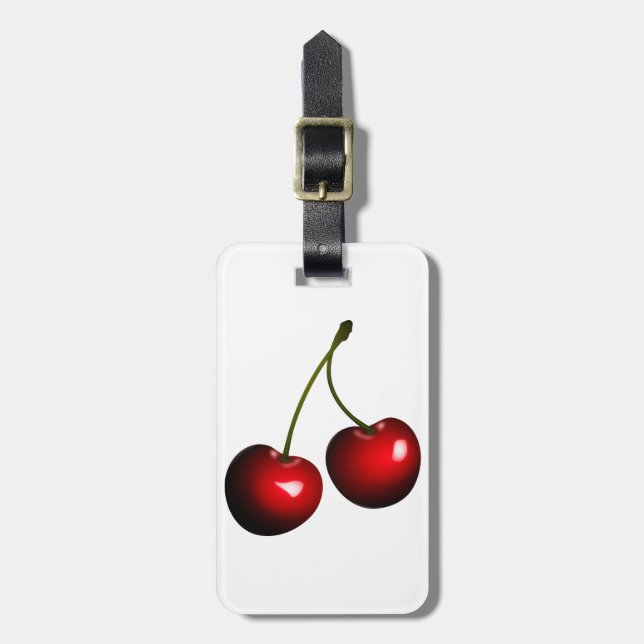 Red Cherries Luggage Tag (Front Vertical)