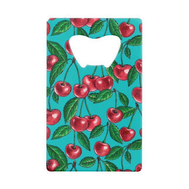 Red cherries on turquoise (Front)