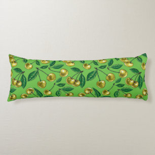 Red cherries on white body cushion