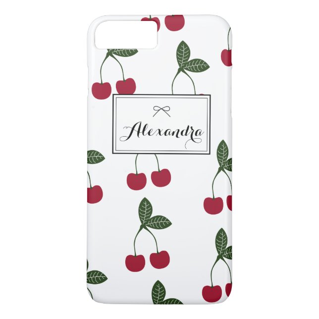 Red Cherries Pattern Personalised iPhone 7 Plus Case-Mate iPhone Case (Back)