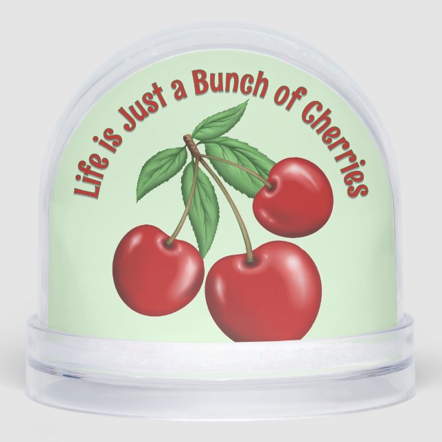 Red Cherries Personalised Snowglobe (Front)