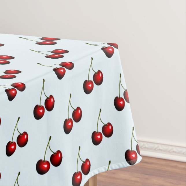 Red Cherries Tablecloth - Choose Colour (In Situ)