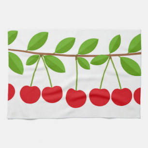 Red cherries tea towel