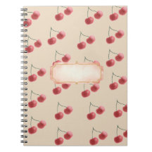 Red cherry aesthetic notebook 📓