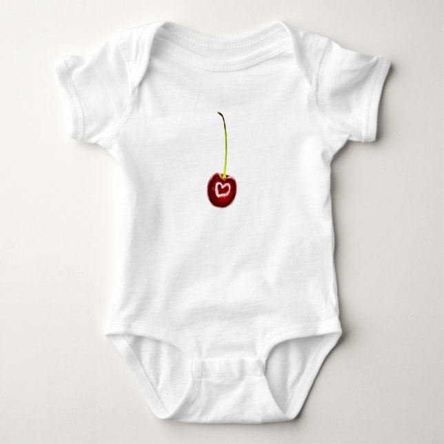 Red Cherry Babygro/Creeper Baby Bodysuit (Front)