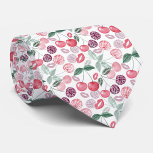 Red cherry berry fruit stylish tie