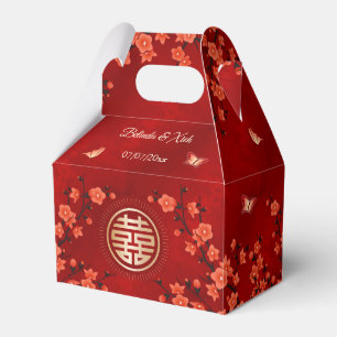 Red Cherry Blossom Blossom    Chinese Wedding  Favour Box