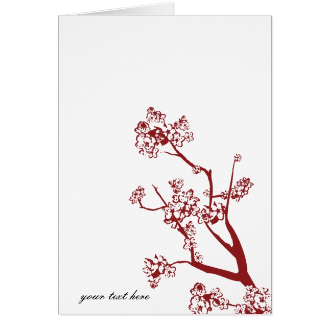 Red Cherry Blossom Note Cards (Front)