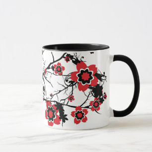 Red Cherry Blossom Sakura Design Mug
