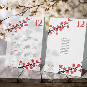 Red Cherry Blossom Themed Wedding