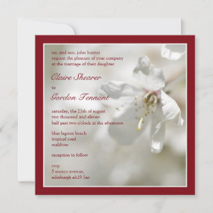 Red Cherry Blossom Wedding Invitation