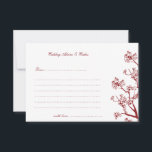 Red Cherry Blossoms Oriental Wedding Advice Cards<br><div class="desc">Simple and elegant Red Cherry Blossoms Oriental Wedding Advice & Wishes Cards.</div>
