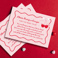 Red Cherry Bow Bridal Shower Recipe Request
