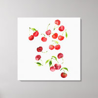 Red cherry cherries watercolor